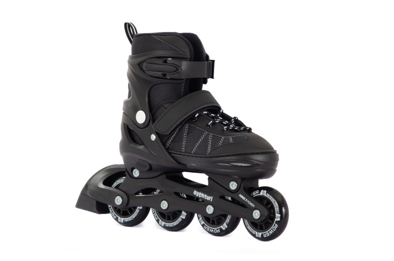 Aventuri verstelbare inline skates semi-softboot zwart maat 38-41 (l)