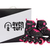 Aventuri verstelbare inline skates semi-softboot zwart roze maat 30-33 (s)