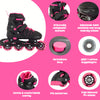 Aventuri verstelbare inline skates semi-softboot zwart roze maat 30-33 (s)