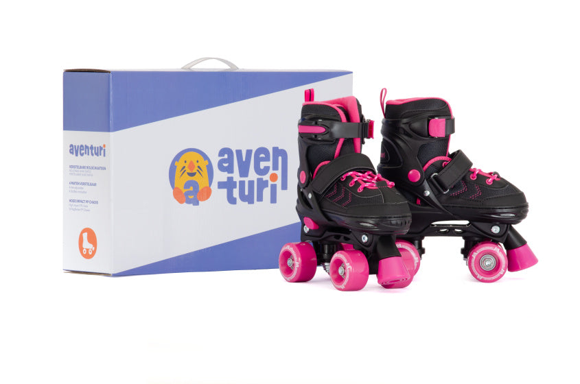 Pattini a rulli regolabili Aventuri Semi-softboat Black Pink Size 27-30 (XS)