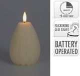 Home styling kaars peer led geribbeld 10cm - afbeelding 1