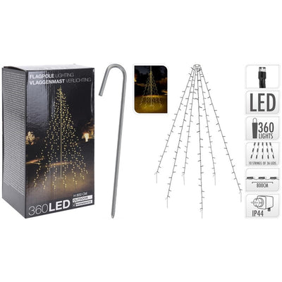 Illuminazione per asta portabandiera in stile domestico a forma di albero di Natale 8 m