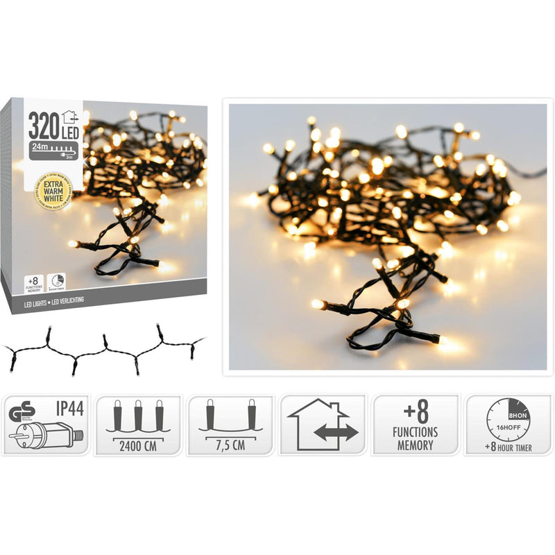 Luci natalizie 320 LED bianco extra caldo