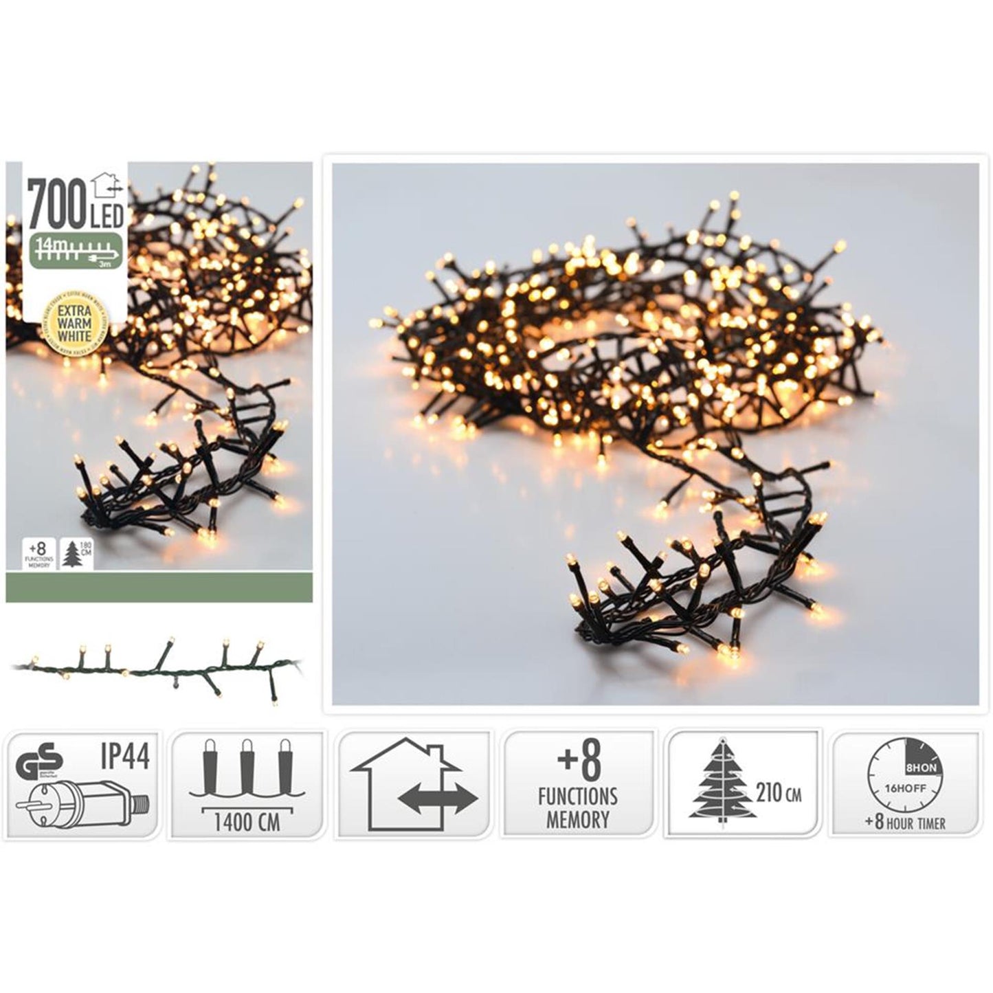 Microcluster di illuminazione natalizia da 700 LED