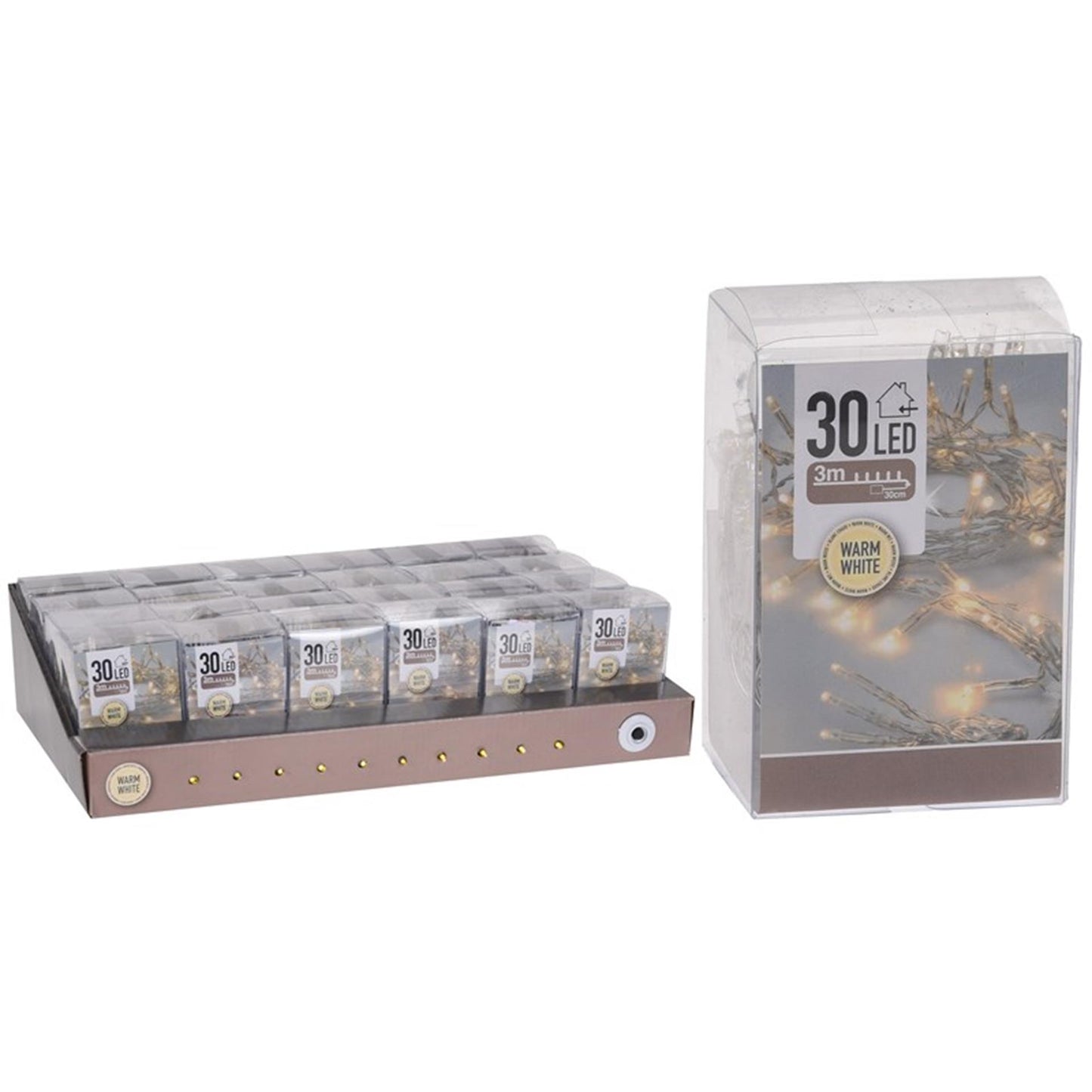 Home Styling iluminación a batería 30l + temporizador blanco cálido