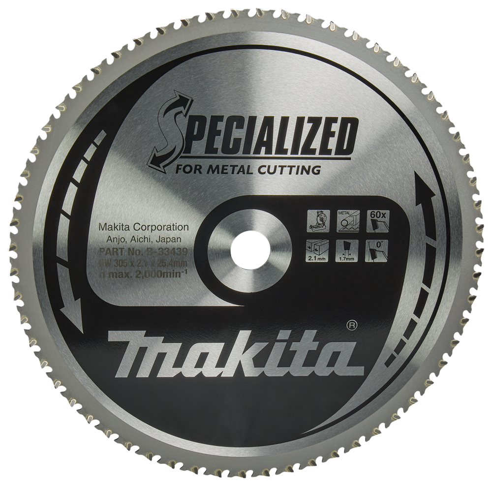 Accessori Makita lama per sega trasversale in acciaio | specializzato 305x25,4x2,1 60t 0g - b-33439 - b-33439