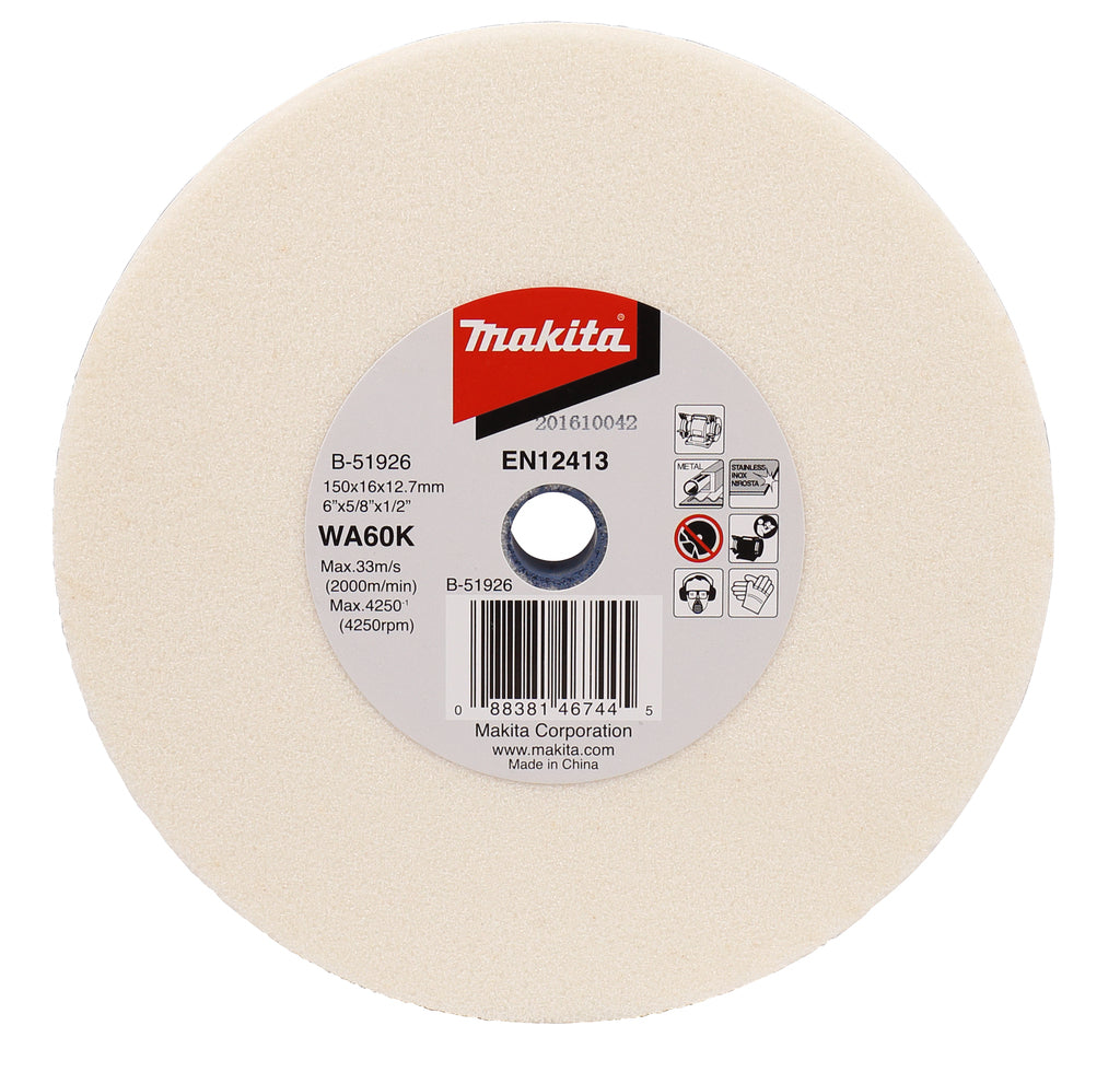 Makita accessoires b-51926 | slijpsteen 150x16x12,7mm | wa60k - b-51926