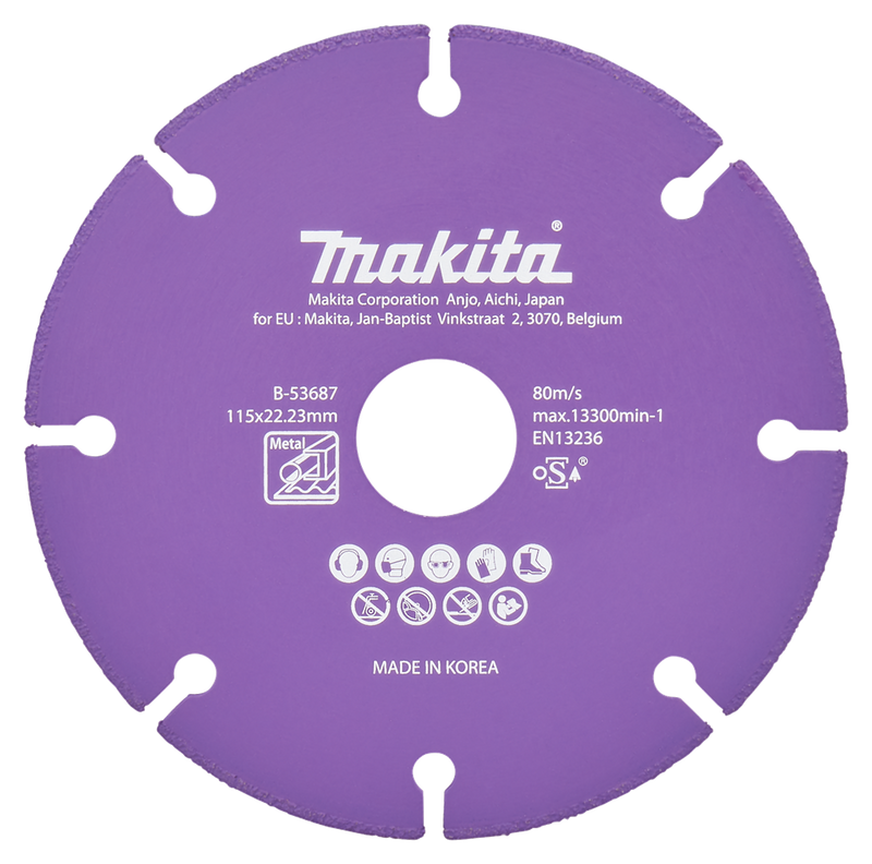 Makita accessoires doorslijpschijf staal 115x22,23x1,3mm - b-53687 b-53687
