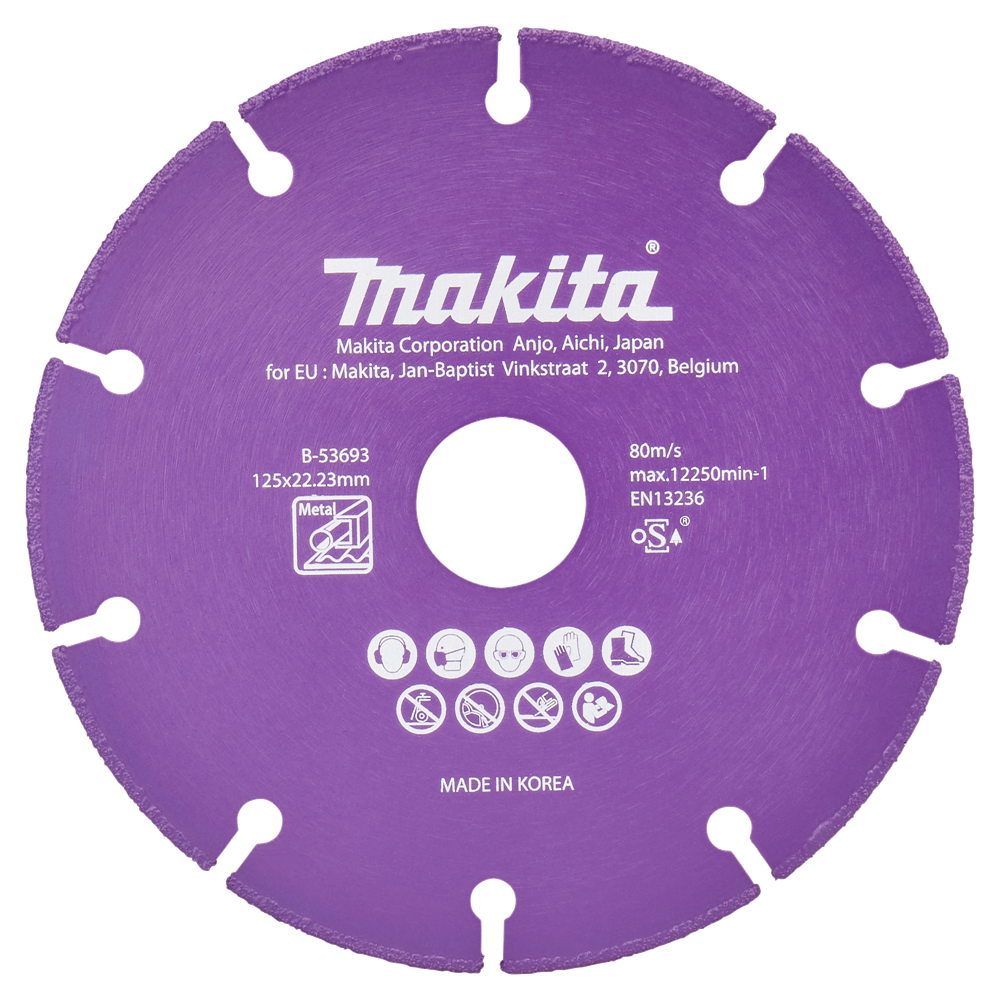 Makita accessoires doorslijpschijf staal 125x22,23x1,3mm - b-53693 b-53693