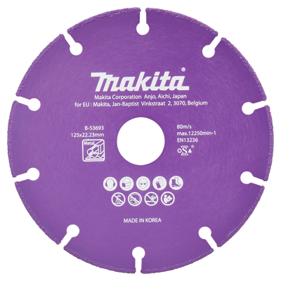 Makita accessoires doorslijpschijf staal 125x22,23x1,3mm - b-53693 b-53693