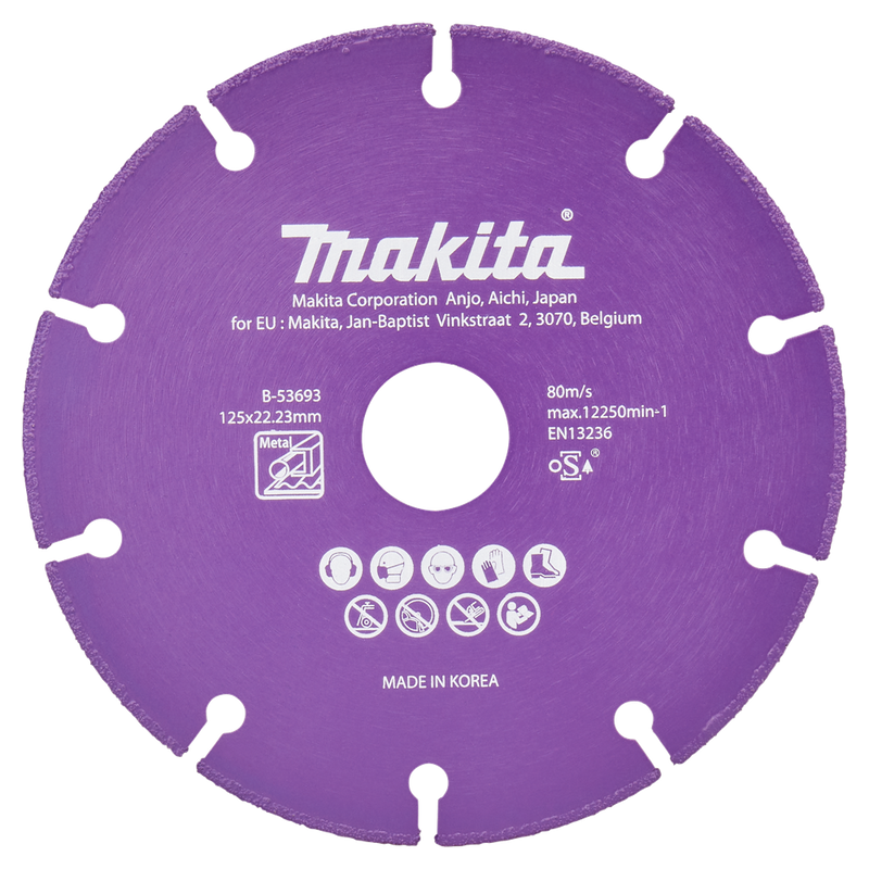 Makita accessoires doorslijpschijf staal 125x22,23x1,3mm - b-53693 b-53693