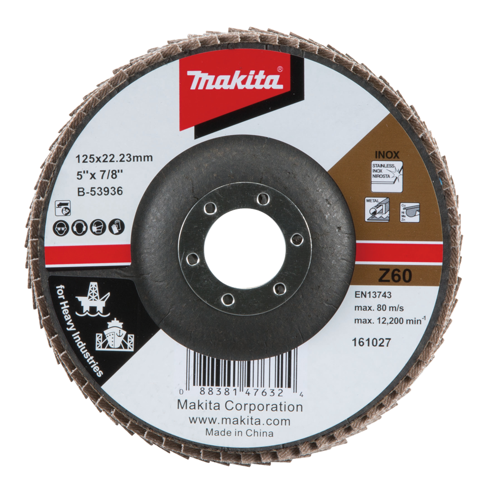 Accessori Makita disco abrasivo lamellare 125x22,23 z60 - b-53936 b-53936