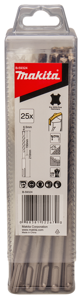 Accessori Makita b2s: punta per calcestruzzo 6,5x210mm - b-59324 b-59324