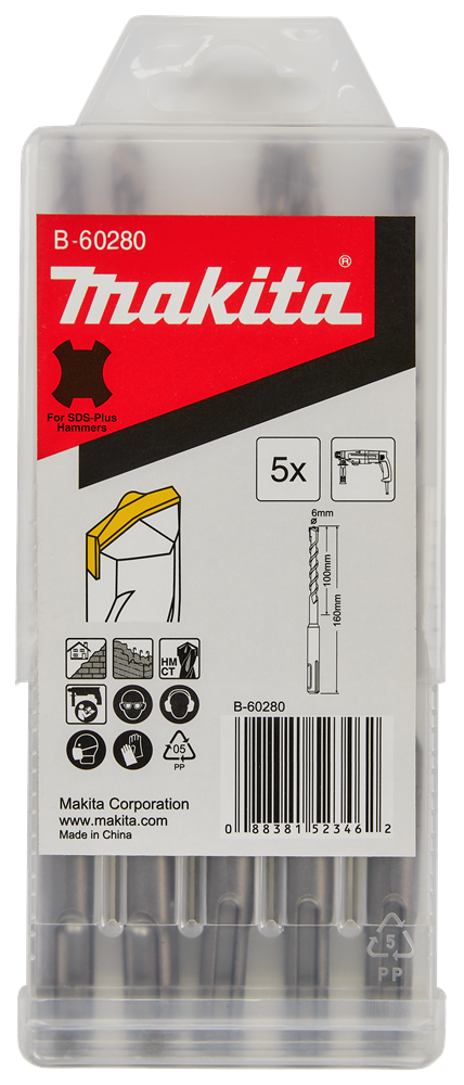 Makita accessoires b2s: betonboor 6x160mm - b-60280 b-60280