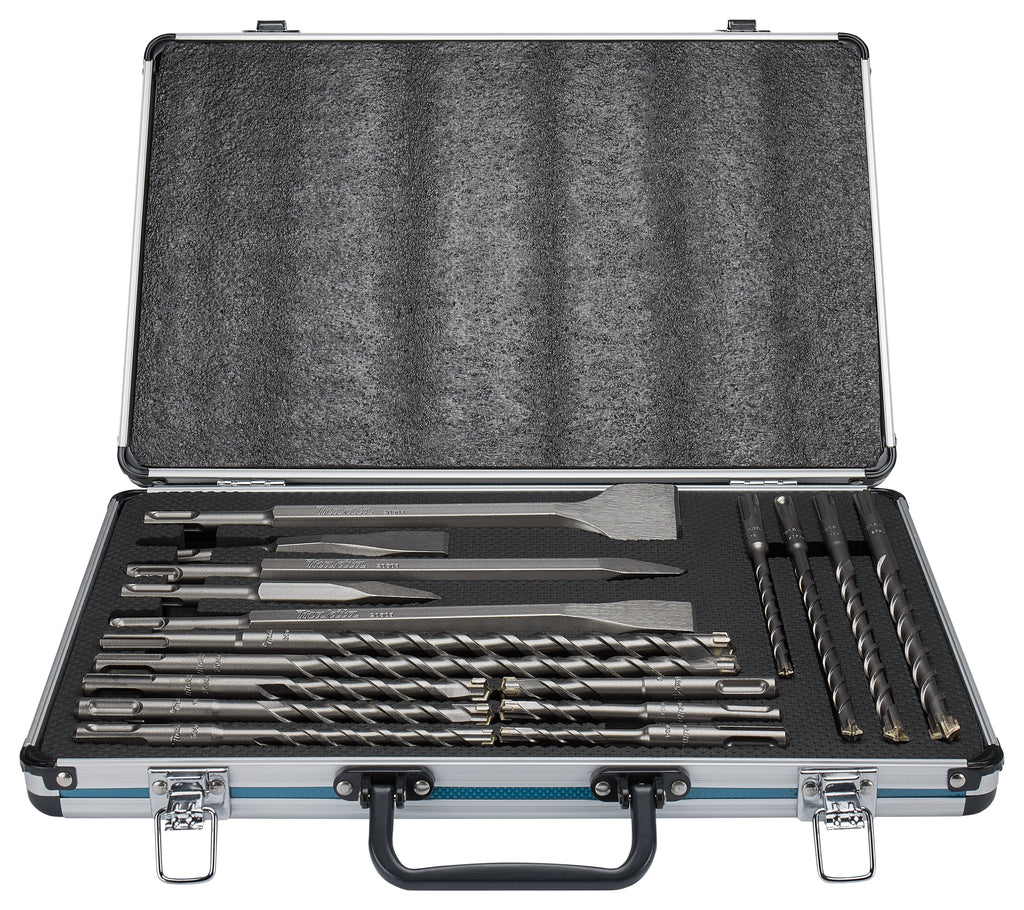 Makita accessoires b-64680 | pb4s sds+ boor beitelset | 17-delig sds-plus | in aluminium koffer - b-64680