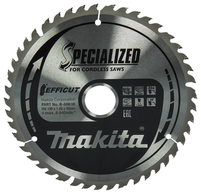 Accessori Makita lama per sega circolare legno | effetto 190x30x1,45 45t 23g - b-68638 - b-68638