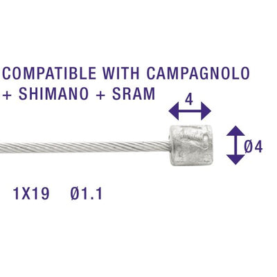 Cable enumnable Shimano 2.25 m 1.1 mm 6472 Plata