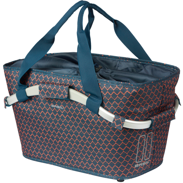 Basil Bicicleta Cesta de canasta Cartera trasera con Mik Fixing 38 x 21 x 27 cm azul marino