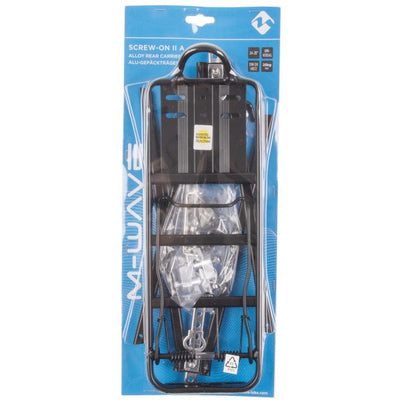 Porta bagagli m-wave universale, alluminio nero 26 28 pollici (pacchetto sospeso)