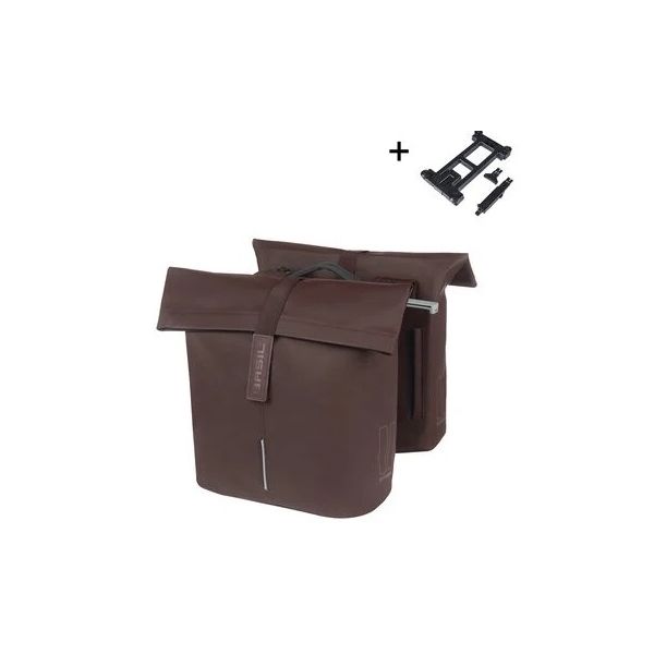 Basil Bolsa de bicicleta Doble Ciudad Taza marrón mik 28-32L