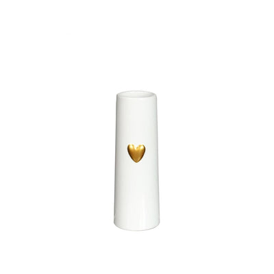 Ideas 4 seasons vase with heart white ø6 h.17 cm