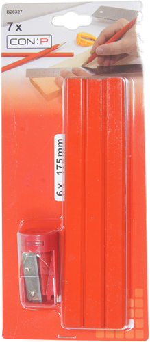 Werkzeyt juego de 7 lápices de carpintero + sacapuntas - b26327