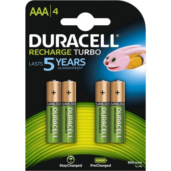 Duracell Batería Recargable AAA HR03 NIMH 1.2V 750 mAh (4 piezas)