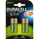 Duracell Batería Recargable AAA HR03 NIMH 1.2V 750 mAh (4 piezas)
