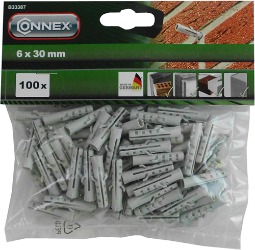 Tapones Connex poliamida 6mm bolsa 100uds - b33387