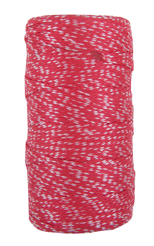 Con:p pp touw 1mm 6kg rood wit bob 100m - b34178