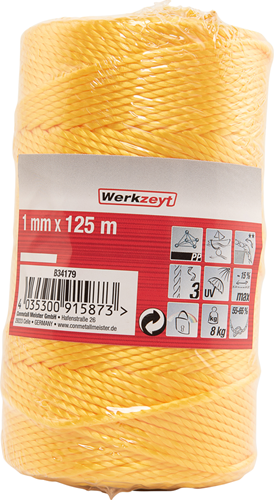Corda in PP Werkzeyt 1mm 8kg bobina gialla 125m - b34179