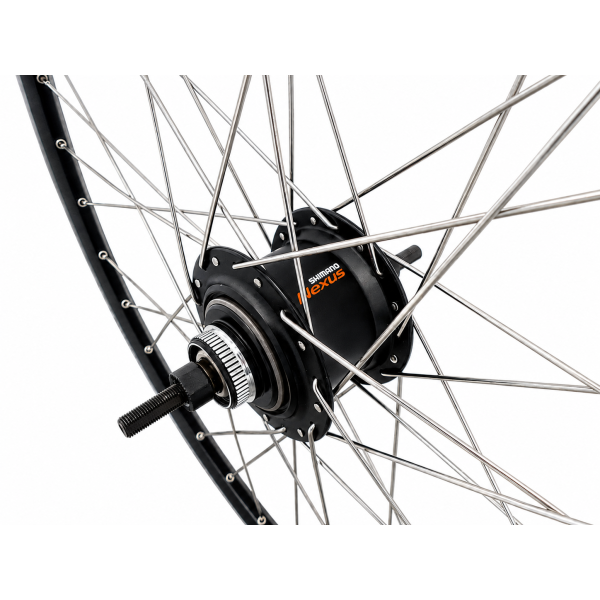 Ruota posteriore Shimano 28 pollici mozzo nexus 7 (nero) - cerchio zac2000 (nero argento) con raggi in acciaio inox - per freno a disco