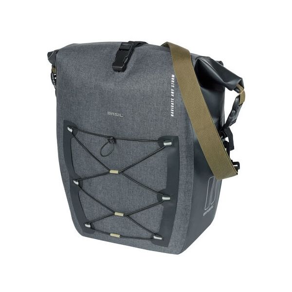 Basil Navigator Storm Mik Side Bicycle Borse - SPORTY E FUNDAL SINGOLO BACCHE - NERO - 100% impermeabile
