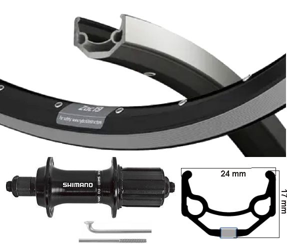 Shimano Achterwiel 26 pulgadas (559) ZAC19 SW Silver 7 Velocidad de falla SW