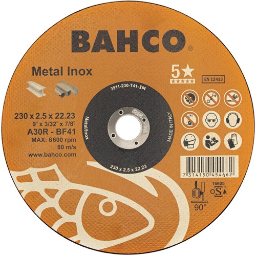 Mola Bahco | per sbavatura | per metallo e acciaio inossidabile | 125 x 1,0 x 22,23 mm - 3912-125-t41-im