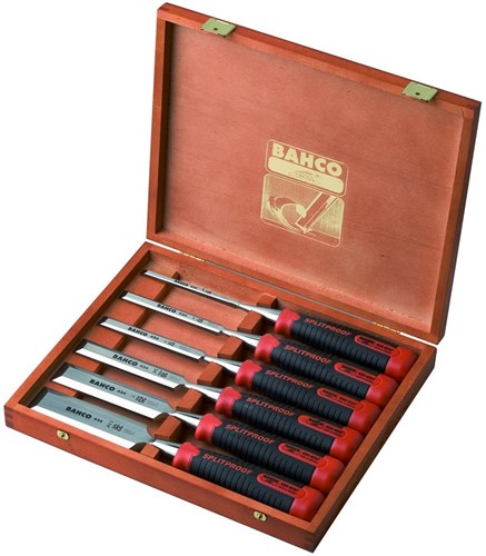Juego de cinceles ergonómicos Bahco 434 de 6 piezas en caja de madera | 434-s6-euros