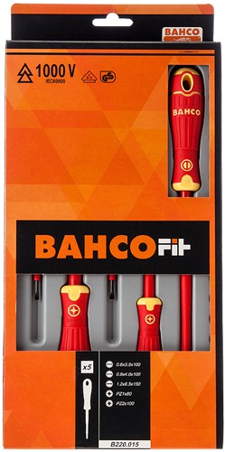 Bahco 5 pz. cacciavite isolato slot-pz | b220.015