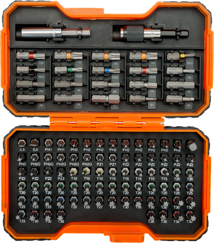 Bahco 59 s100bc-ip bitset | 100-delig | voor gleuf-, phillips®, pozidriv®, hexagon, robertson en torx | 59 s100bc-ip