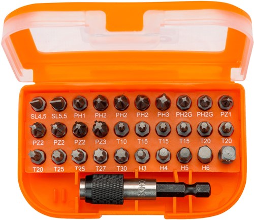 Juego de puntas Bahco 59 s31b-ip | 31 piezas | 59 s31b-ip - para tornillos ranurados, phillips, pozidriv, torx® y hexagonales