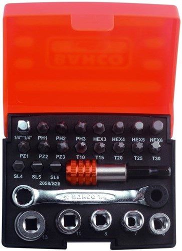 Bahco socket bit set 1 4 26-piece