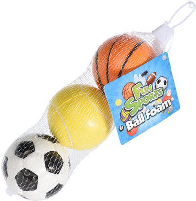Cilgro Fun Sports Foam Ballen 3 pezzi in Netje