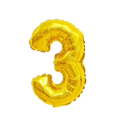 Palloncino foil numero 3 oro 45 cm