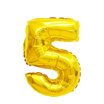 Palloncino foil numero 5 oro 45 cm