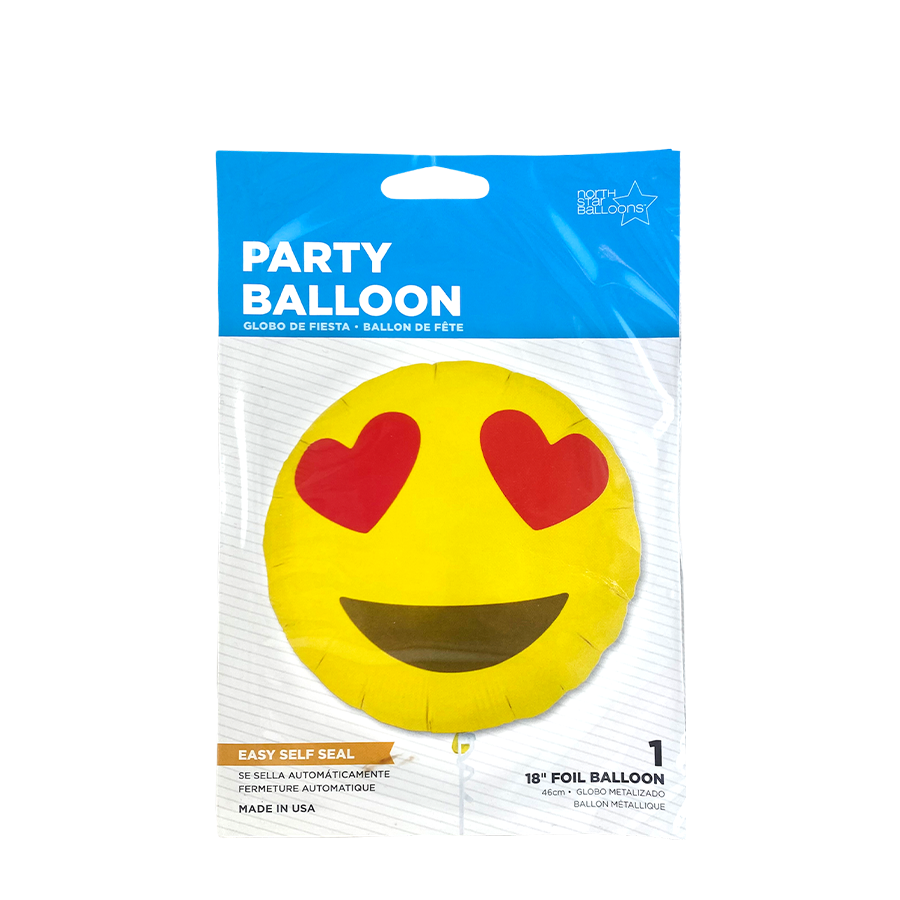 Globo foil emoji corazón ojos ø46cm
