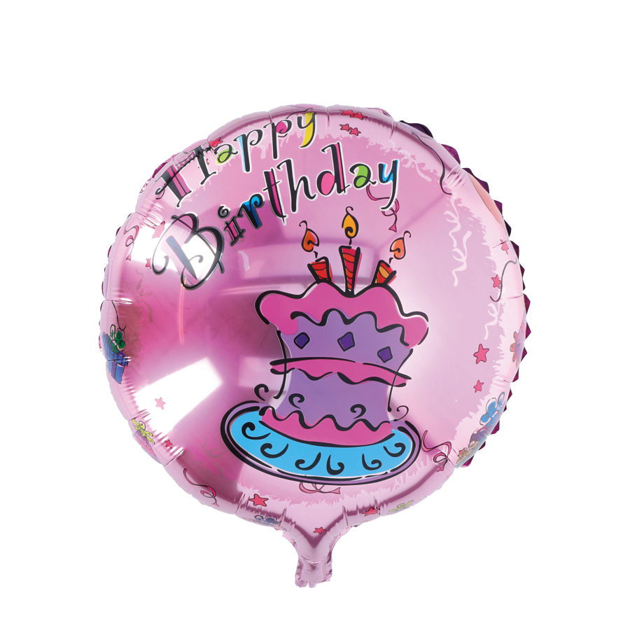 Palloncino foil buon compleanno torta rosa ø46cm