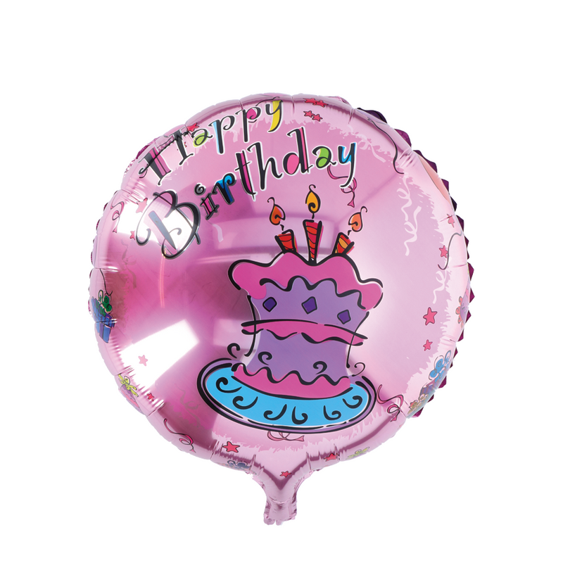 Palloncino foil buon compleanno torta rosa ø46cm