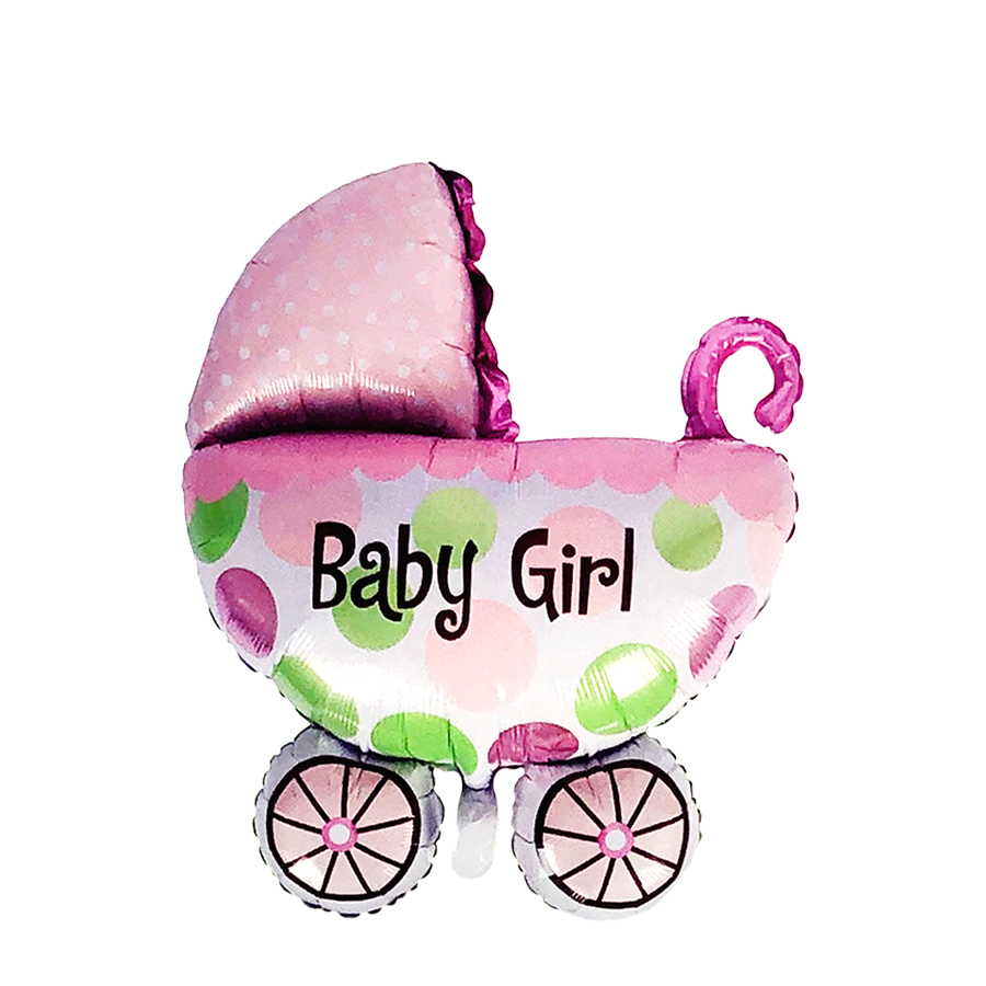 Globo foil cochecito bebe niña 108x82cm