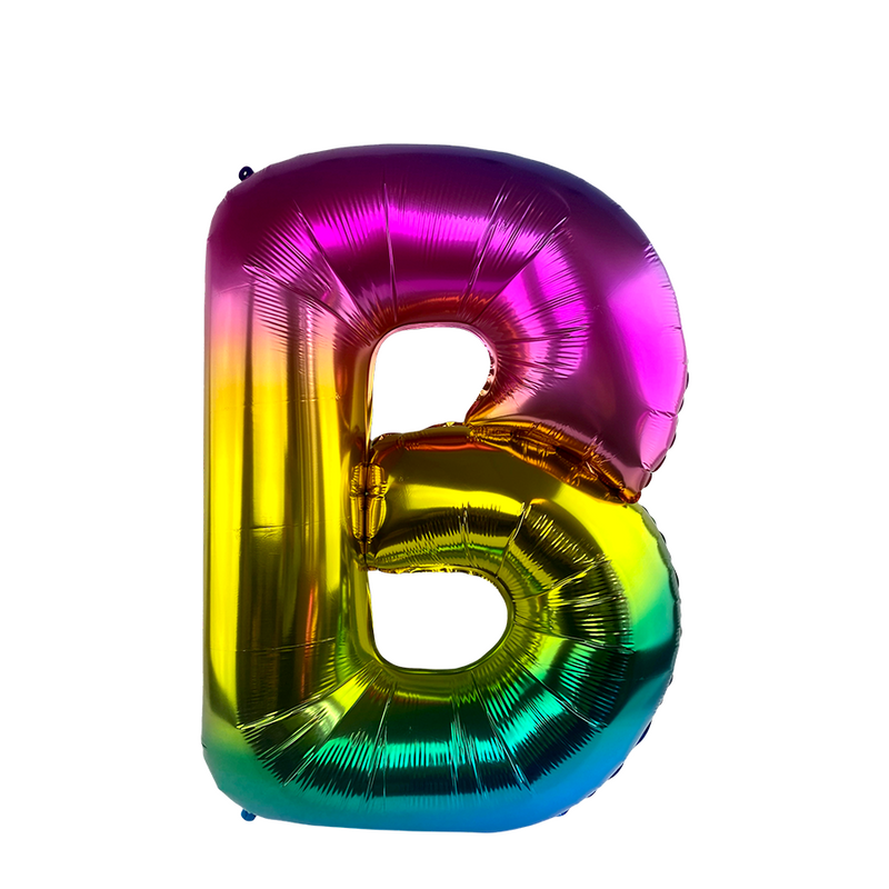 Palloncino foil lettera b arcobaleno 86 cm