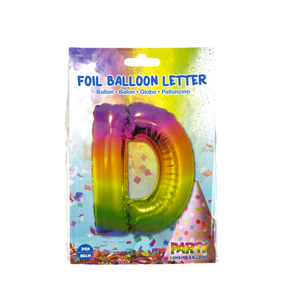 Palloncino foil lettera d arcobaleno 86 cm
