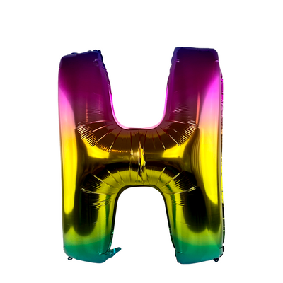 Ballon folie letter h rainbow 86cm